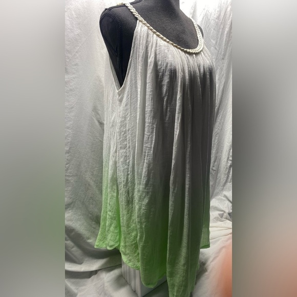 NWT Asymmetrical Cotton Gauze Cami Midi Dress Beach Cover Up sz L Boho Style - Picture 8 of 12